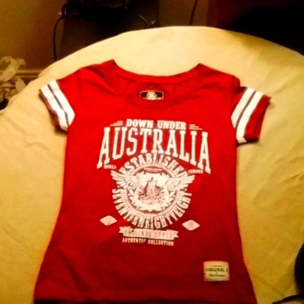 An Australia t-shirt made by the Irish in India